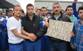 Renault fabrikasında işçiler eylem yaptı